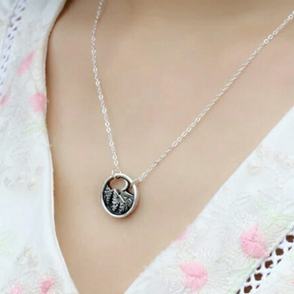 Rustic Moon Scene Necklace - Picture 3 of 6